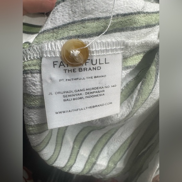 Faithfull The Brand Almeria Stripe Print Wide-Leg Pants, Size XS - Picture 9 of 11